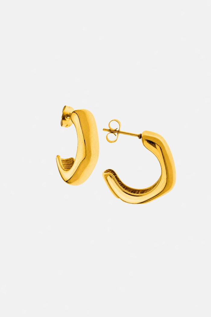 CHUNKY HOOPS "SQUARE" GOLD