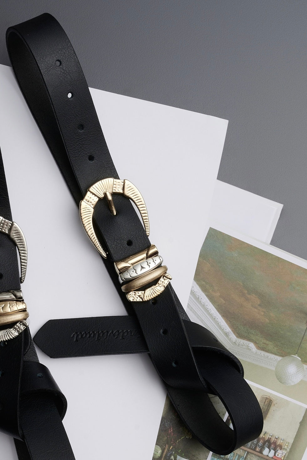 LEATHER BELT "DEEP RIVER WOMAN" BLACK