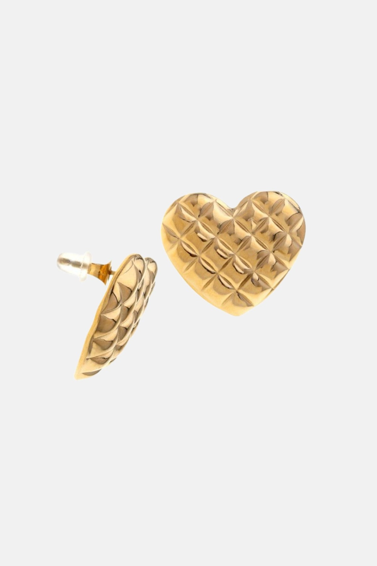 EARRINGS "TEXTURE HEART" GOLD