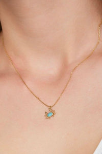 NECKLACE "KAVOURI" GOLD/LIGHT BLUE