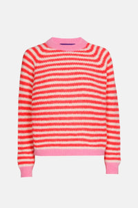 ALPACA PULLOVER "CRISTINA" RED/WHITE/CANDY PINK