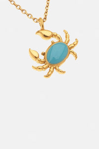 NECKLACE "KAVOURI" GOLD/LIGHT BLUE