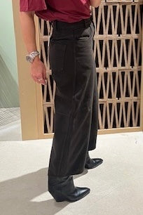 CROPPED DENIM PANTS BROWN