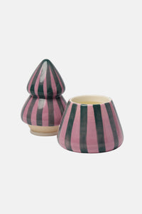 CERAMIC TREE CANDLE "CINNAMON & CLOVE“ GREEN/PINK