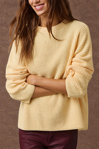 OVERSIZED KNIT PULLOVER BUTTER YELLOW