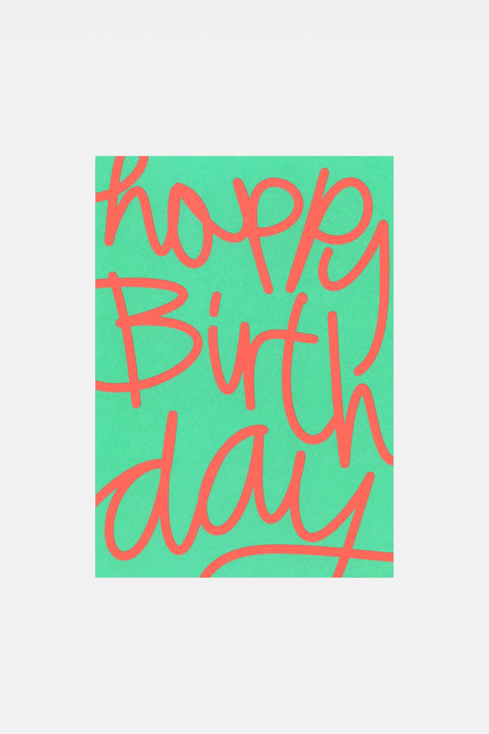GREETING CARD "HAPPY BIRTHDAY" GREEN/RED