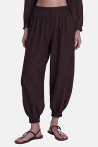 CROPPED HAREM PANTS "MALIA" CHOCOLATE
