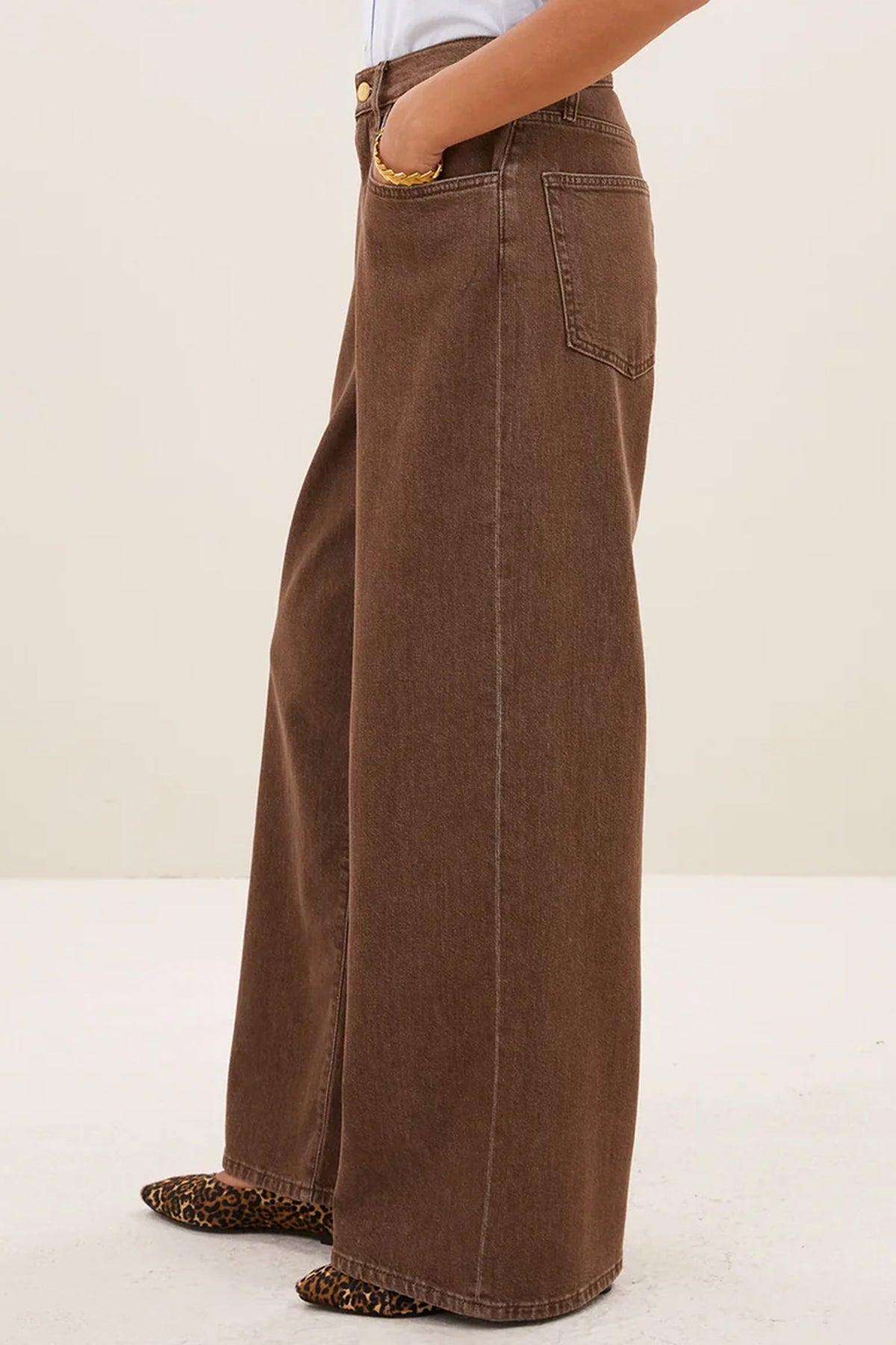 ORGANIC COTTON WIDE LEG DENIM PANTS HAZEL