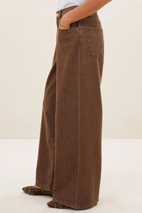 ORGANIC COTTON WIDE LEG DENIM PANTS HAZEL