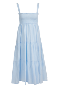 SMOCKED MIDI DRESS "HELEN" SKY BLUE