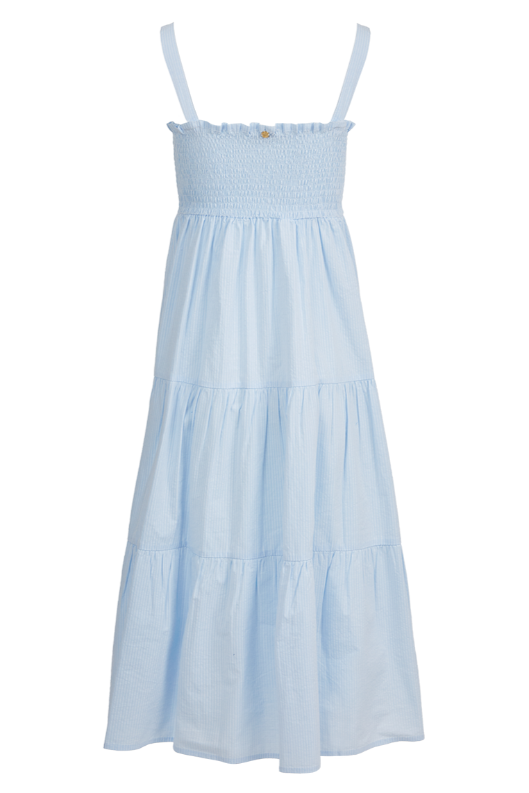 SMOCKED MIDI DRESS "HELEN" SKY BLUE