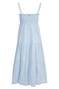 SMOCKED MIDI DRESS "HELEN" SKY BLUE