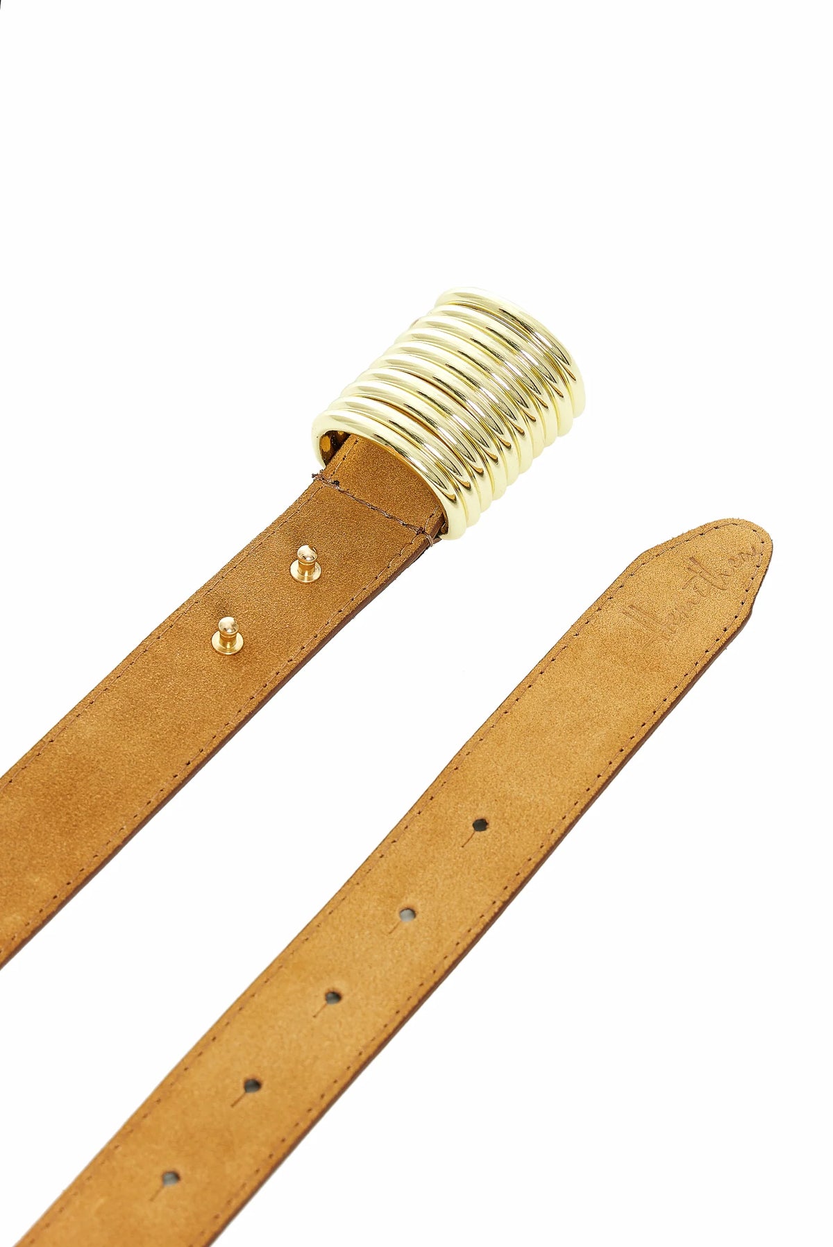 SUEDE LEATHER BELT "POMPADOUR" BROWN