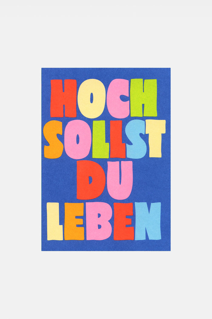 GREETING CARD "HOCH SOLLST DU LEBEN" MULTICOLOR