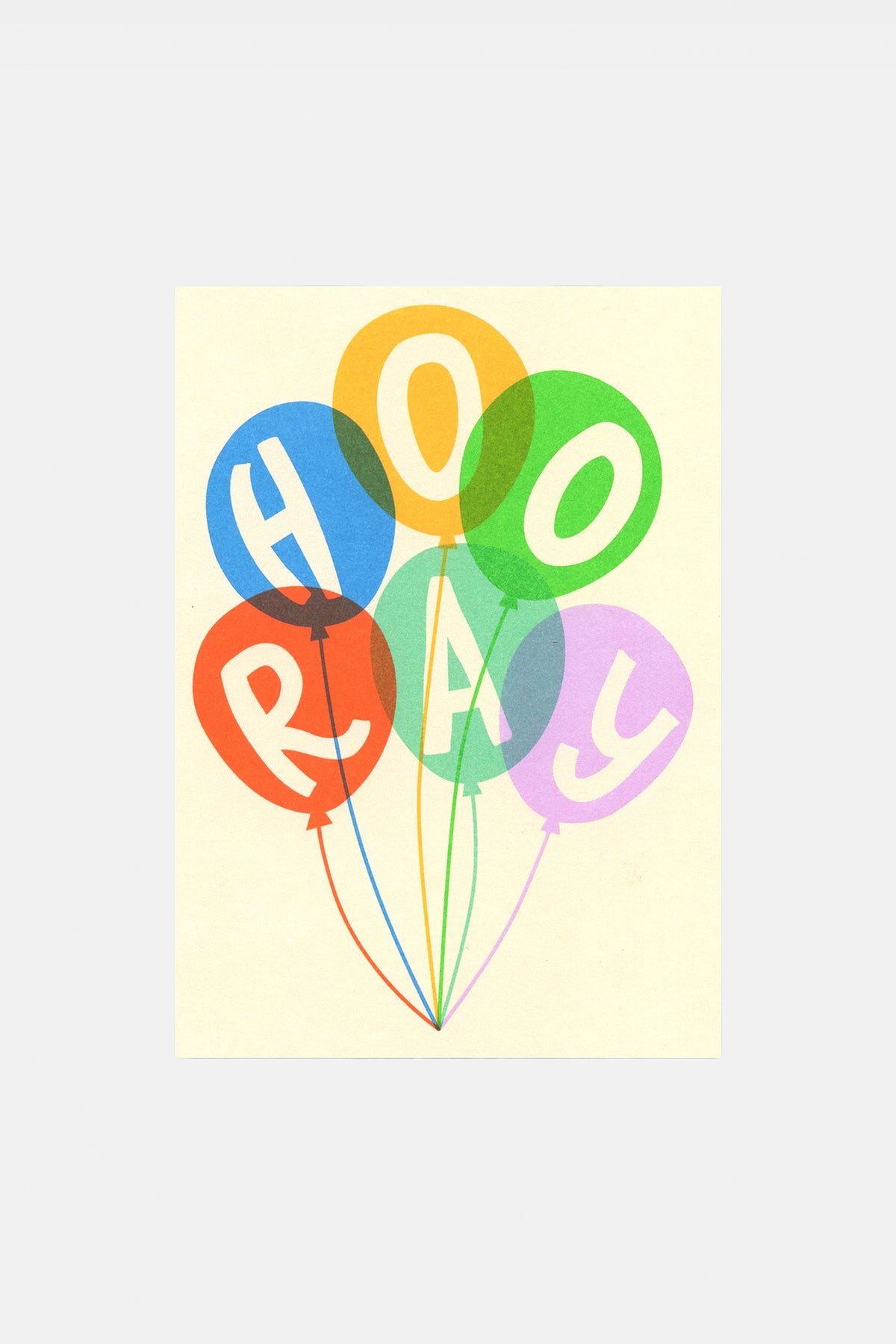 GREETING CARD "HOORAY" MULTICOLOR