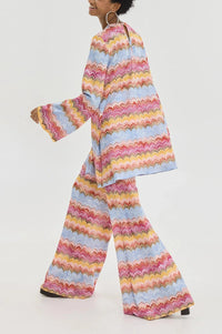 LONG WIDE LEG PANTS "EVE" MULTICOLOR