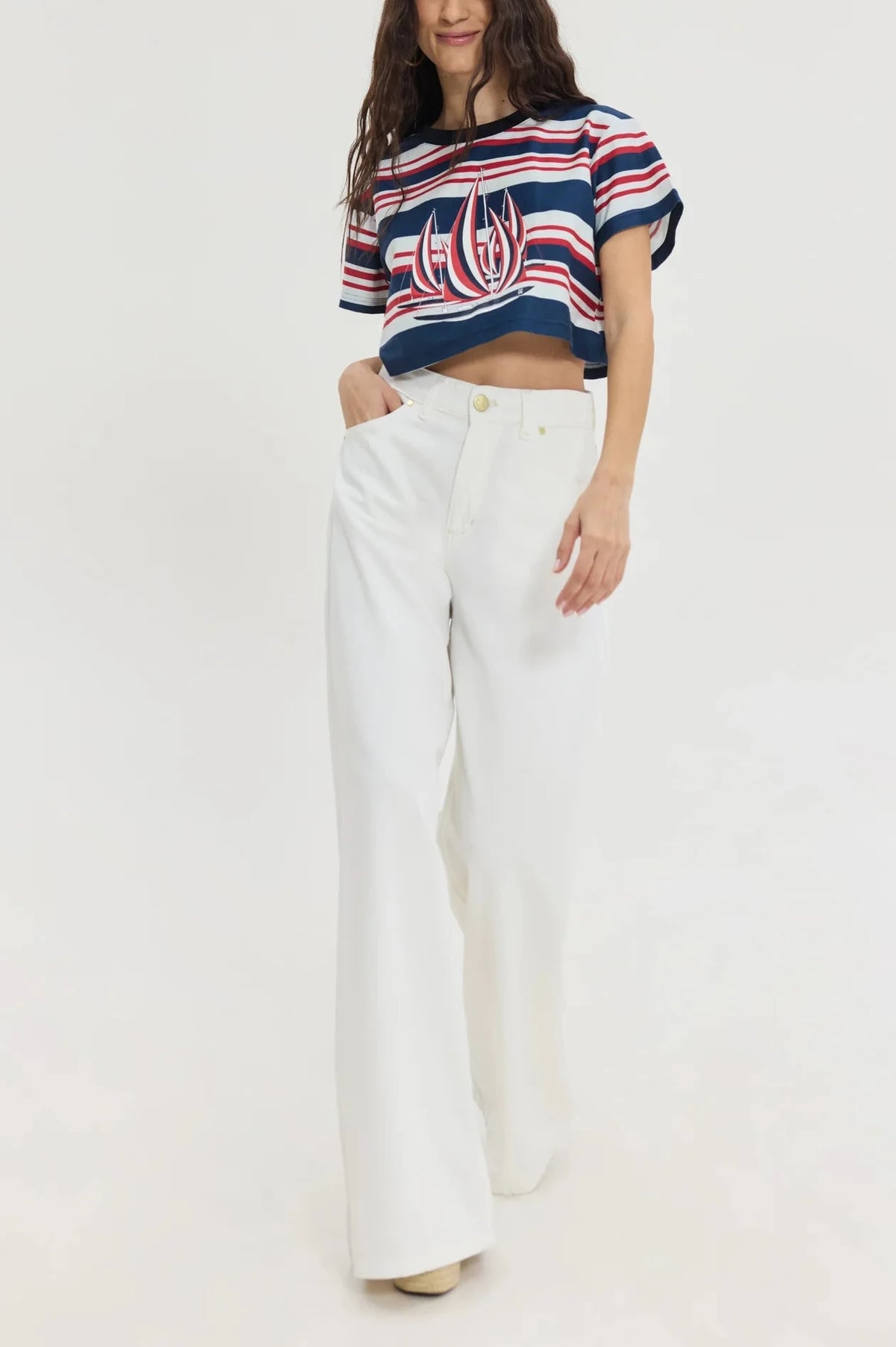 EXTRA WIDE LEG DENIM PANTS "SALEM" WHITE