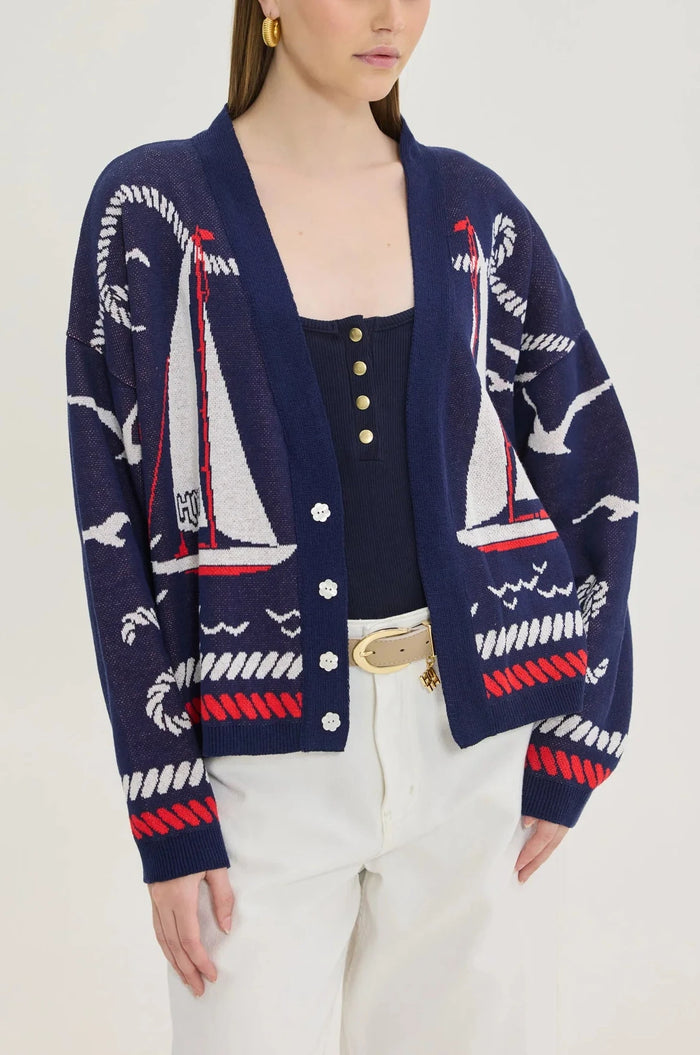 OVERSIZED JAQUARD KNIT CARDIGAN „VARKIZA“