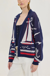 OVERSIZED JAQUARD KNIT CARDIGAN „VARKIZA“