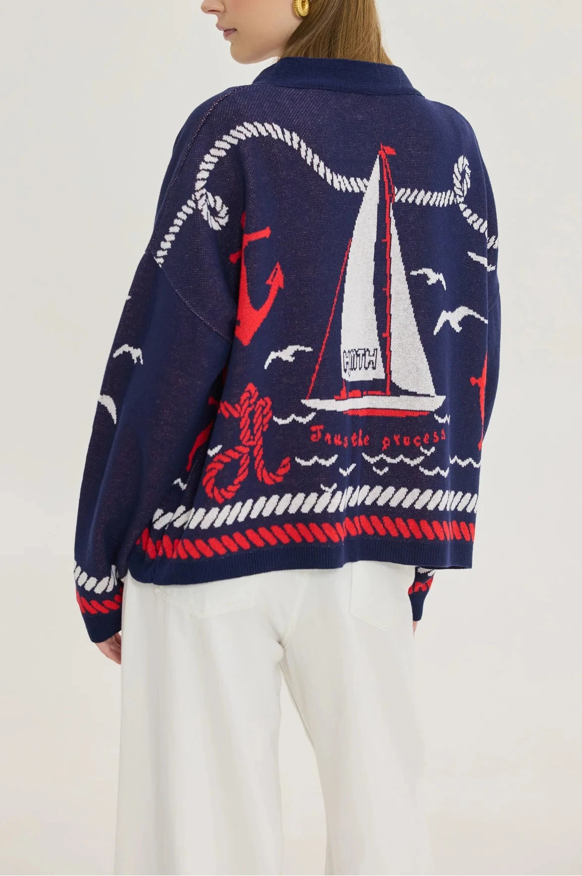 OVERSIZED JAQUARD KNIT CARDIGAN „VARKIZA“