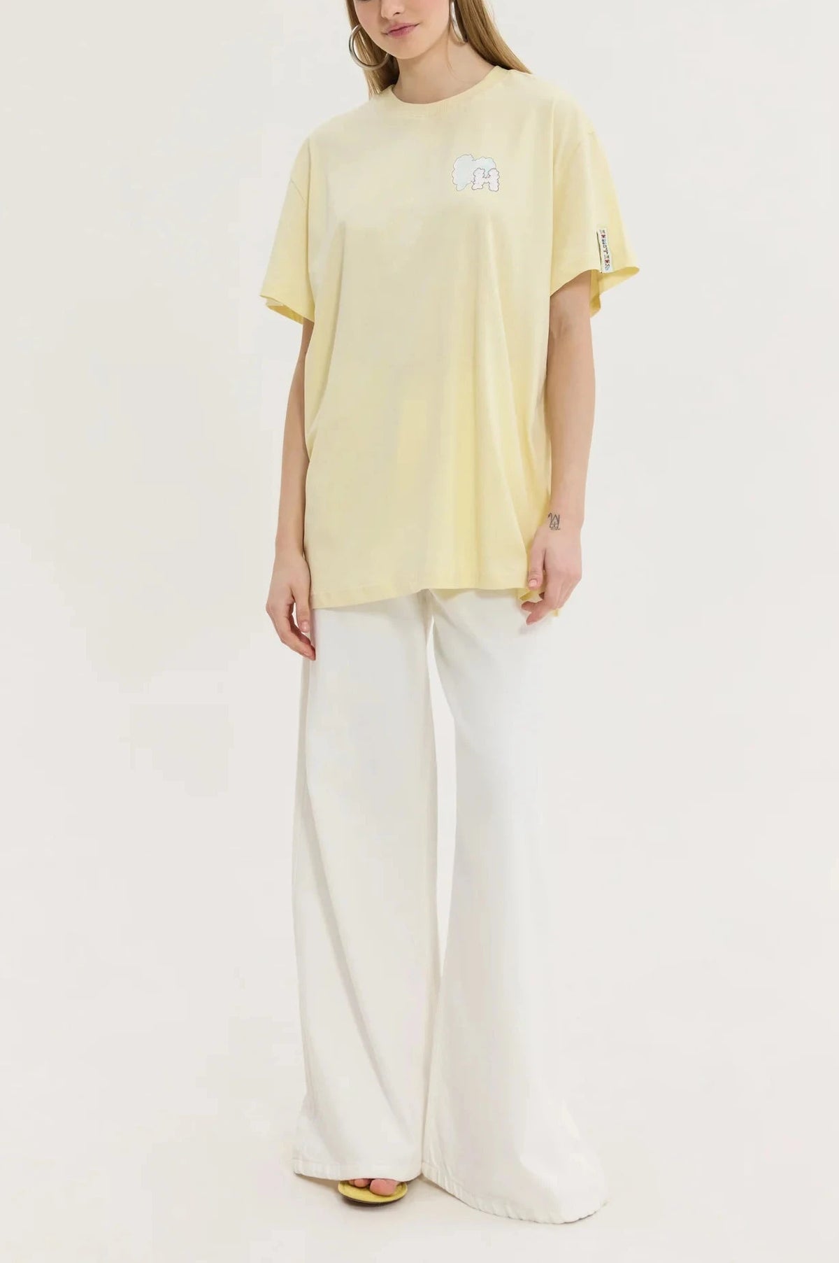 OVERSIZED T-SHIRT CLOUDS "CHEETAH" LIGHT YELLOW