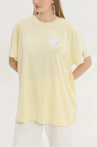 OVERSIZED T-SHIRT CLOUDS "CHEETAH" LIGHT YELLOW