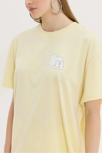 OVERSIZED T-SHIRT CLOUDS "CHEETAH" LIGHT YELLOW