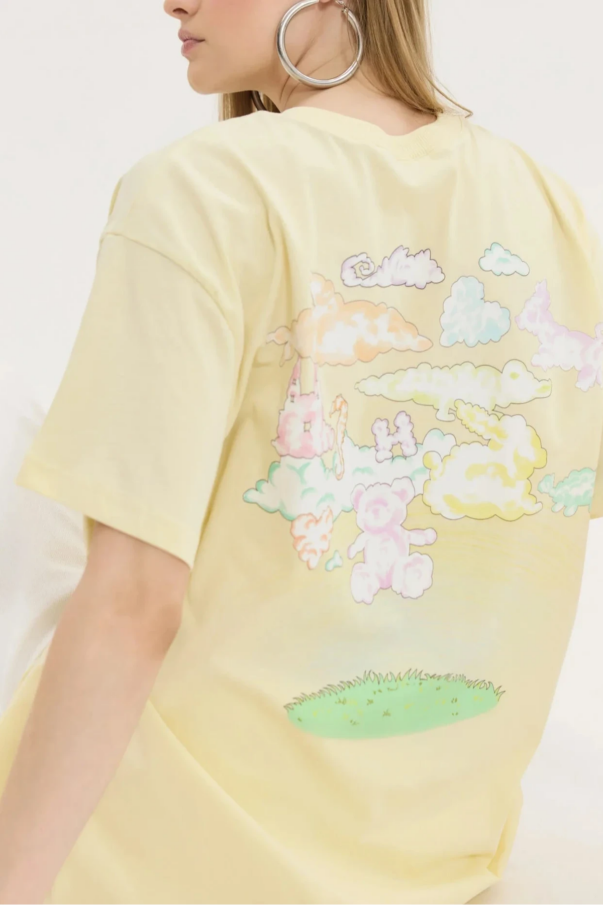 OVERSIZED T-SHIRT CLOUDS "CHEETAH" LIGHT YELLOW