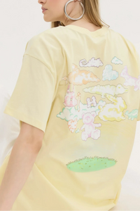 OVERSIZED T-SHIRT CLOUDS "CHEETAH" LIGHT YELLOW