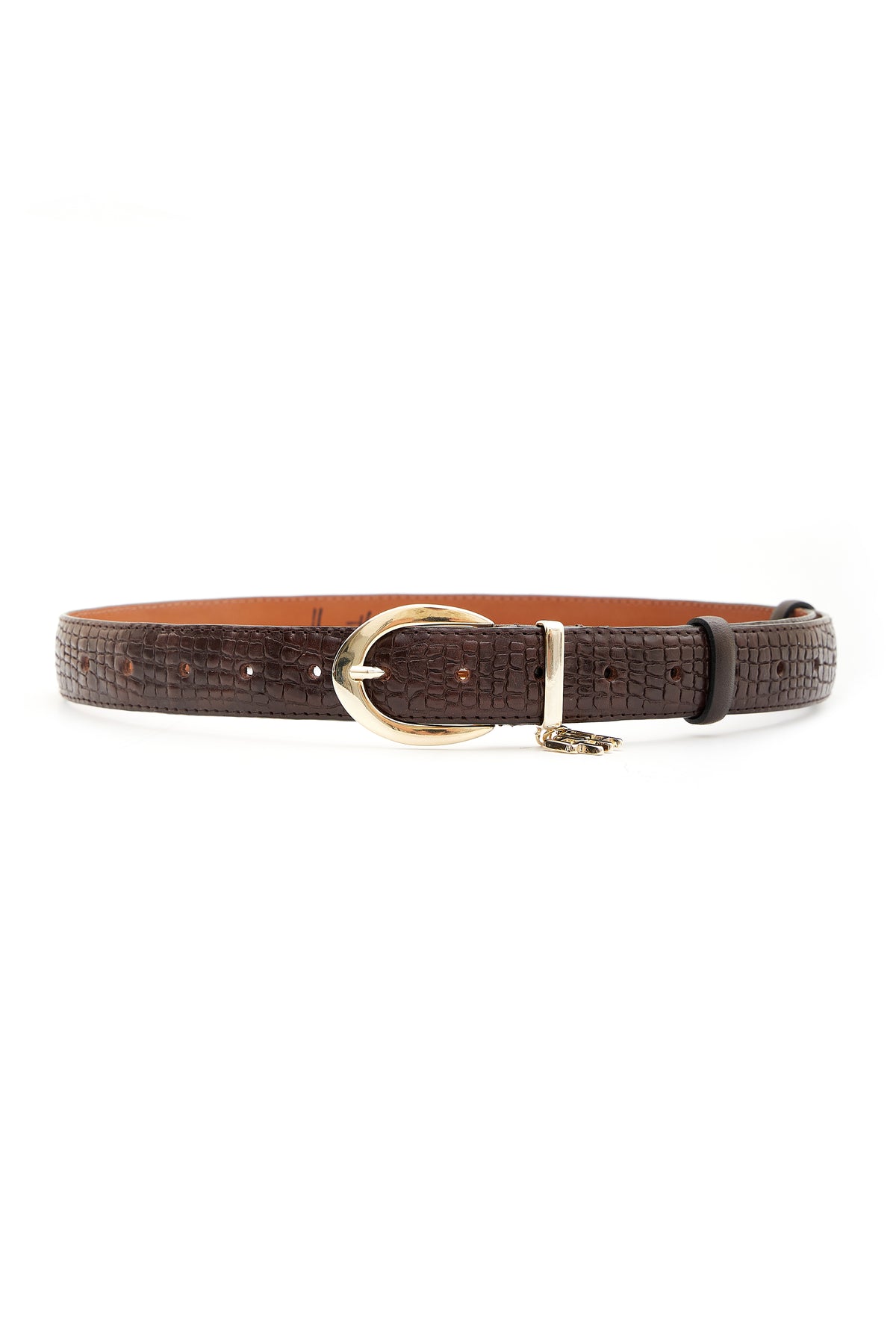 LEATHER BELT "CAMILLA" DARK BROWN