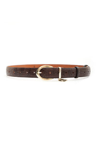 LEATHER BELT "CAMILLA" DARK BROWN