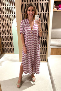 OVERSIZED KAFTAN DRESS "TINOS" AUBERGINE