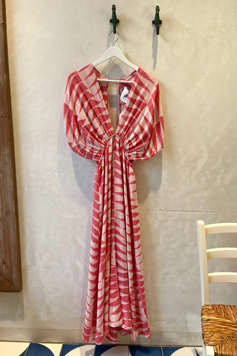 KIMONO DRESS "PAROS" RED