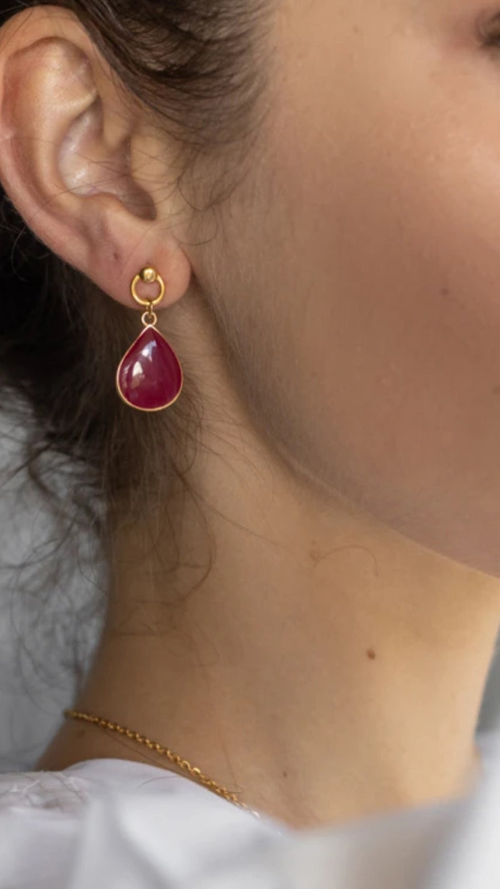 EARRINGS "DROP" RED