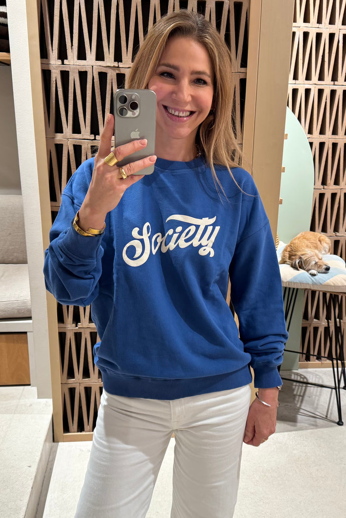 COZY COTTON SWEATER „SOCIETY“ DEEP SEA BLUE