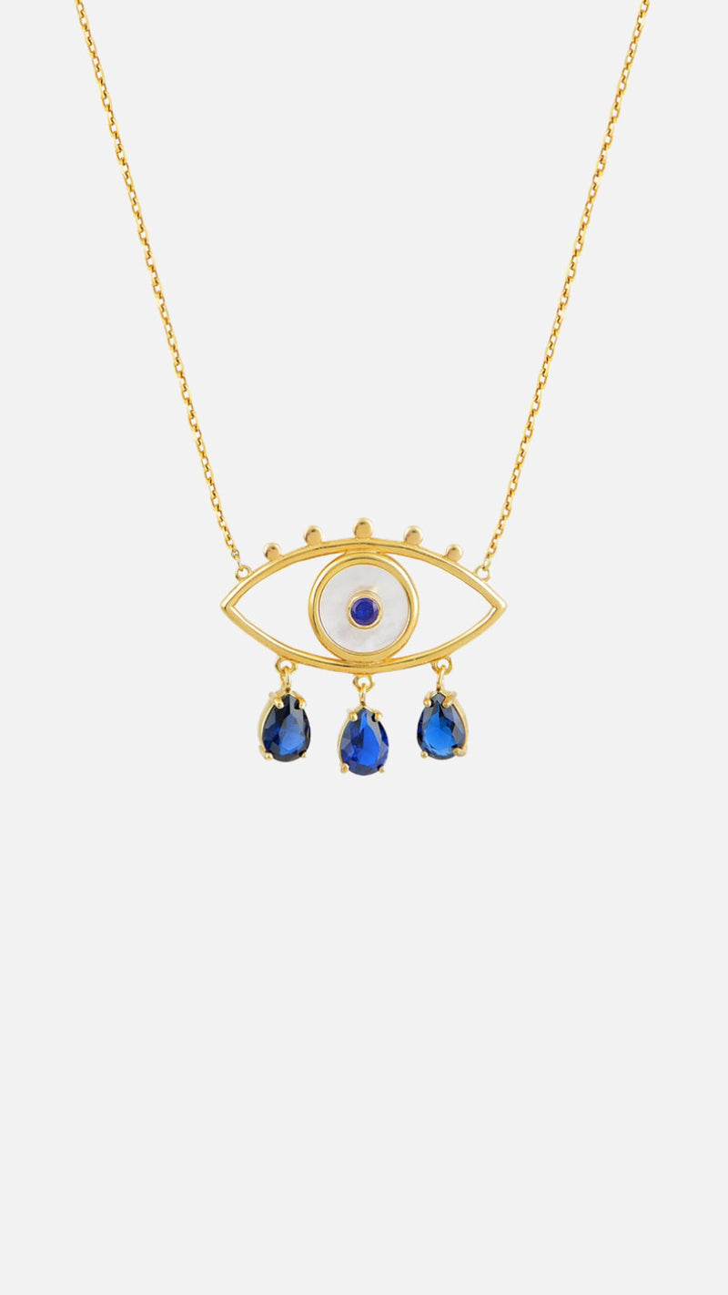 NECKLACE "BOHO EYES" BLUE