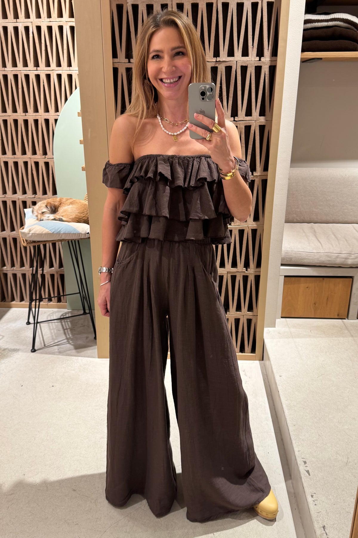 PALAZZO PANTS "MALIA" CHOCOLATE