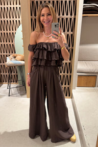 PALAZZO PANTS "MALIA" CHOCOLATE