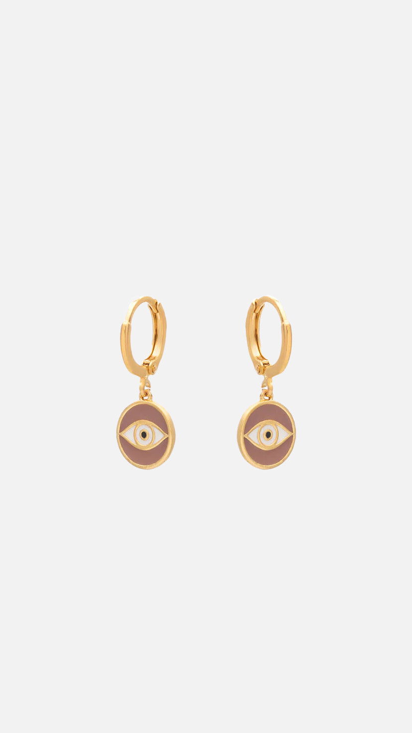 EARRINGS "HOOP EYE" LATTE