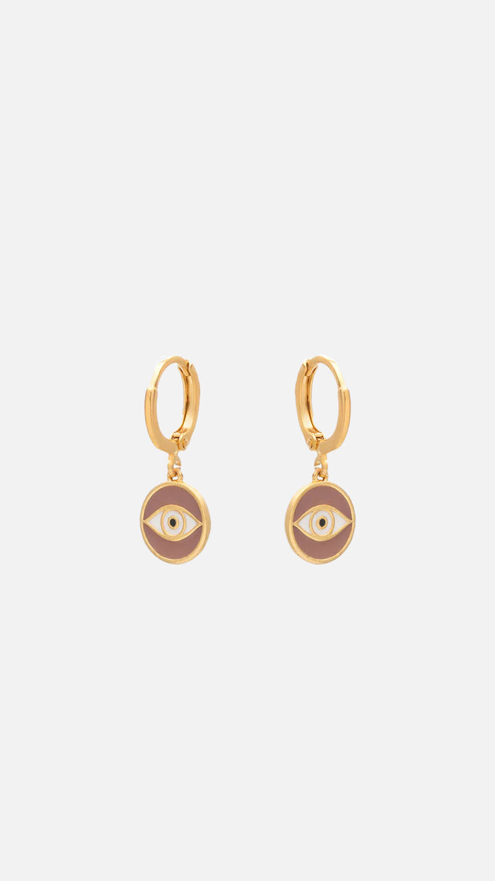 EARRINGS "HOOP EYE" LATTE