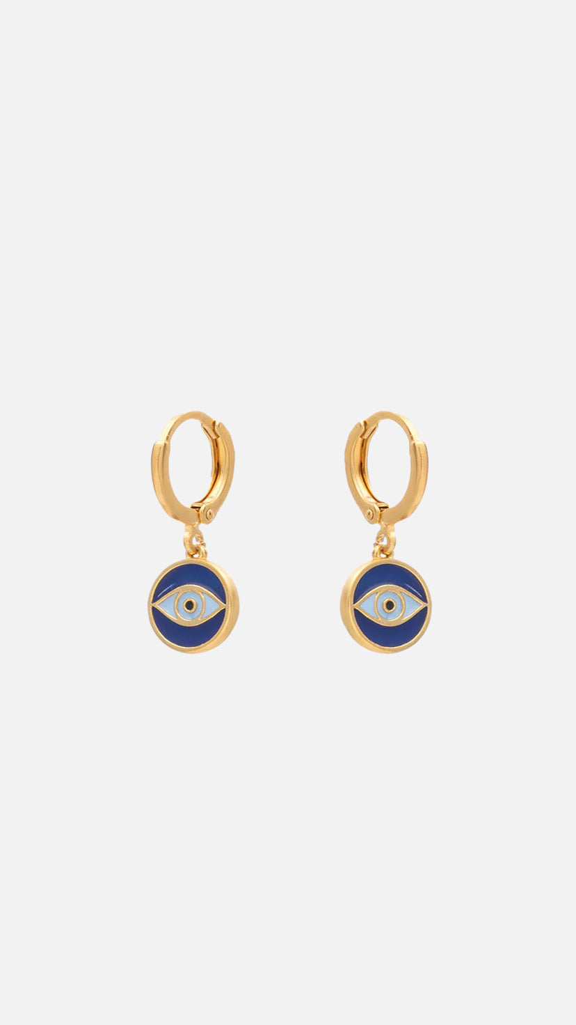 EARRINGS "HOOP EYE" BLUE