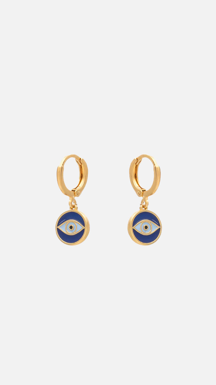 EARRINGS "HOOP EYE" BLUE