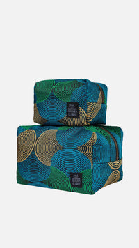 COSMETIC POUCH "BAKARY" BLUE/GREEN