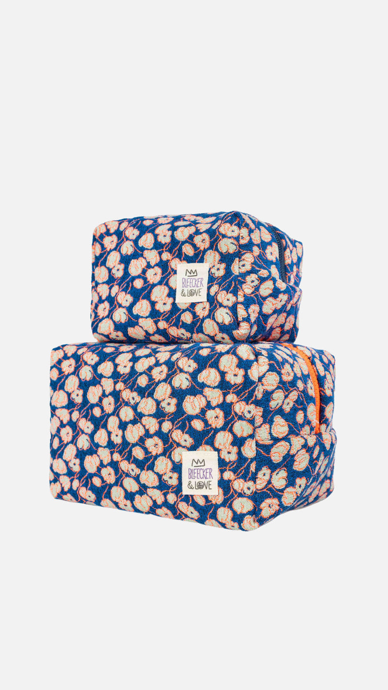 COSMETIC POUCH "BREDA" BLUE/ORANGE