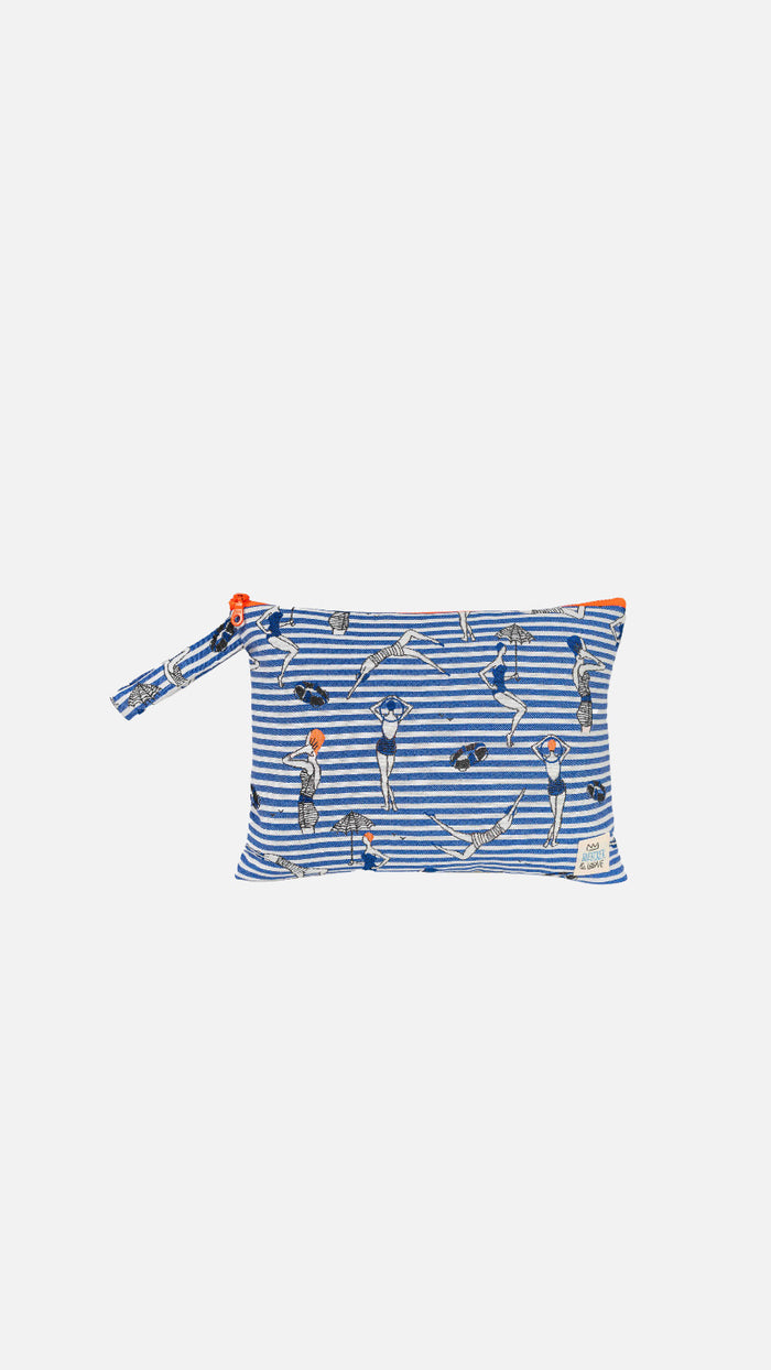 POUCH "CANNES" BLUE/WHITE