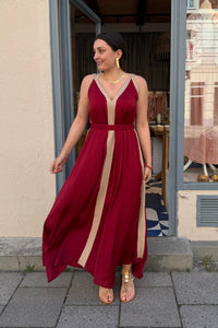 FLOWY LONG DRESS "ATHENA" CHILI RED