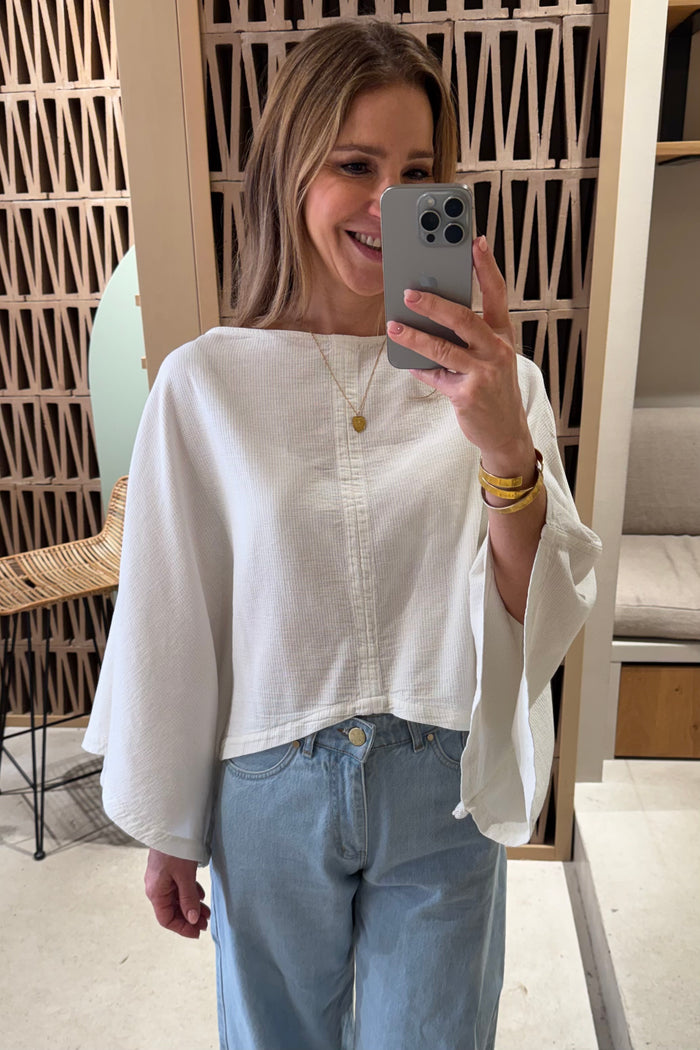 OVERSIZED COTTON BLOUSE "IRAKLIA" NATURAL
