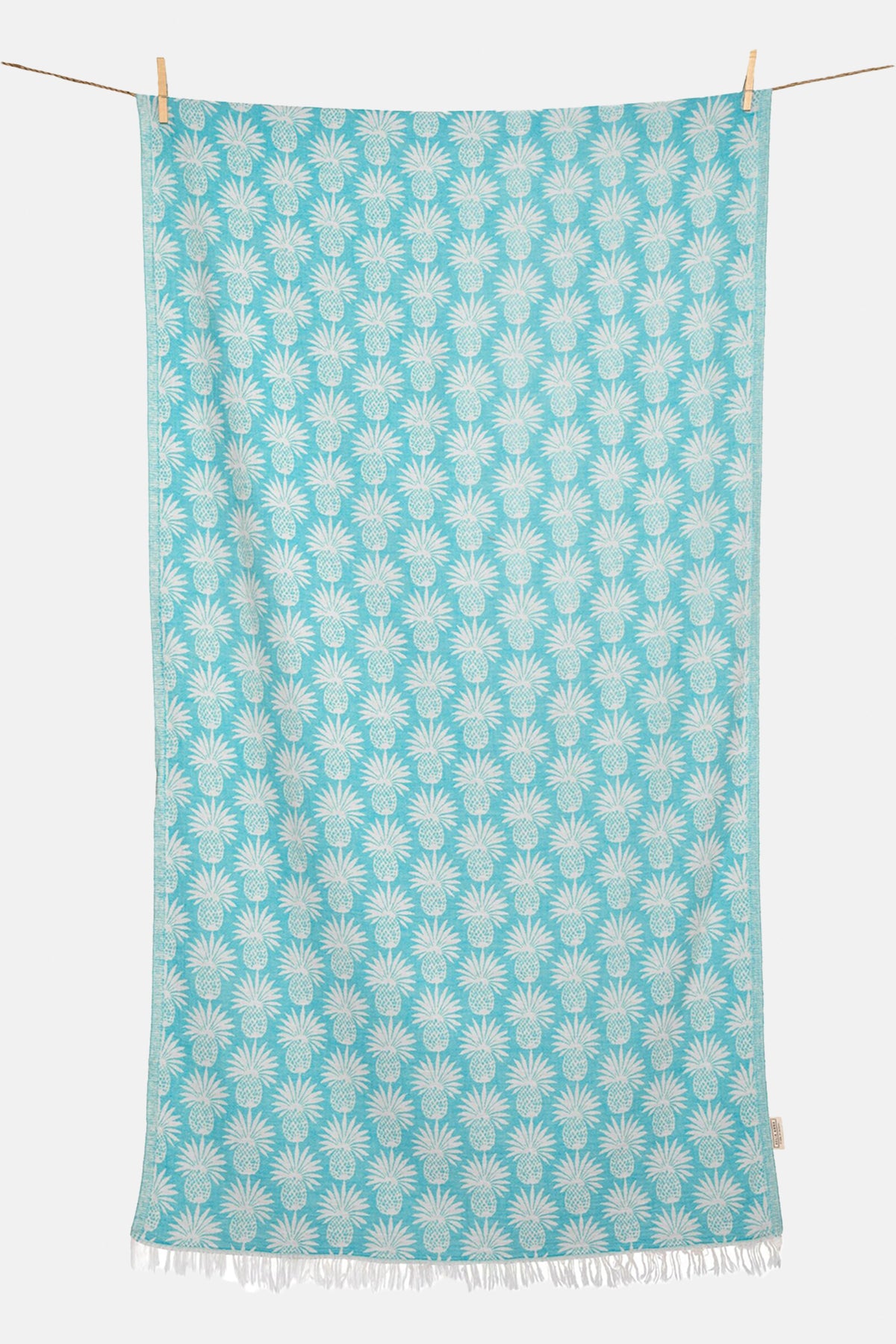 WOVEN BEACH TOWEL "ANANAS" TURQUOISE