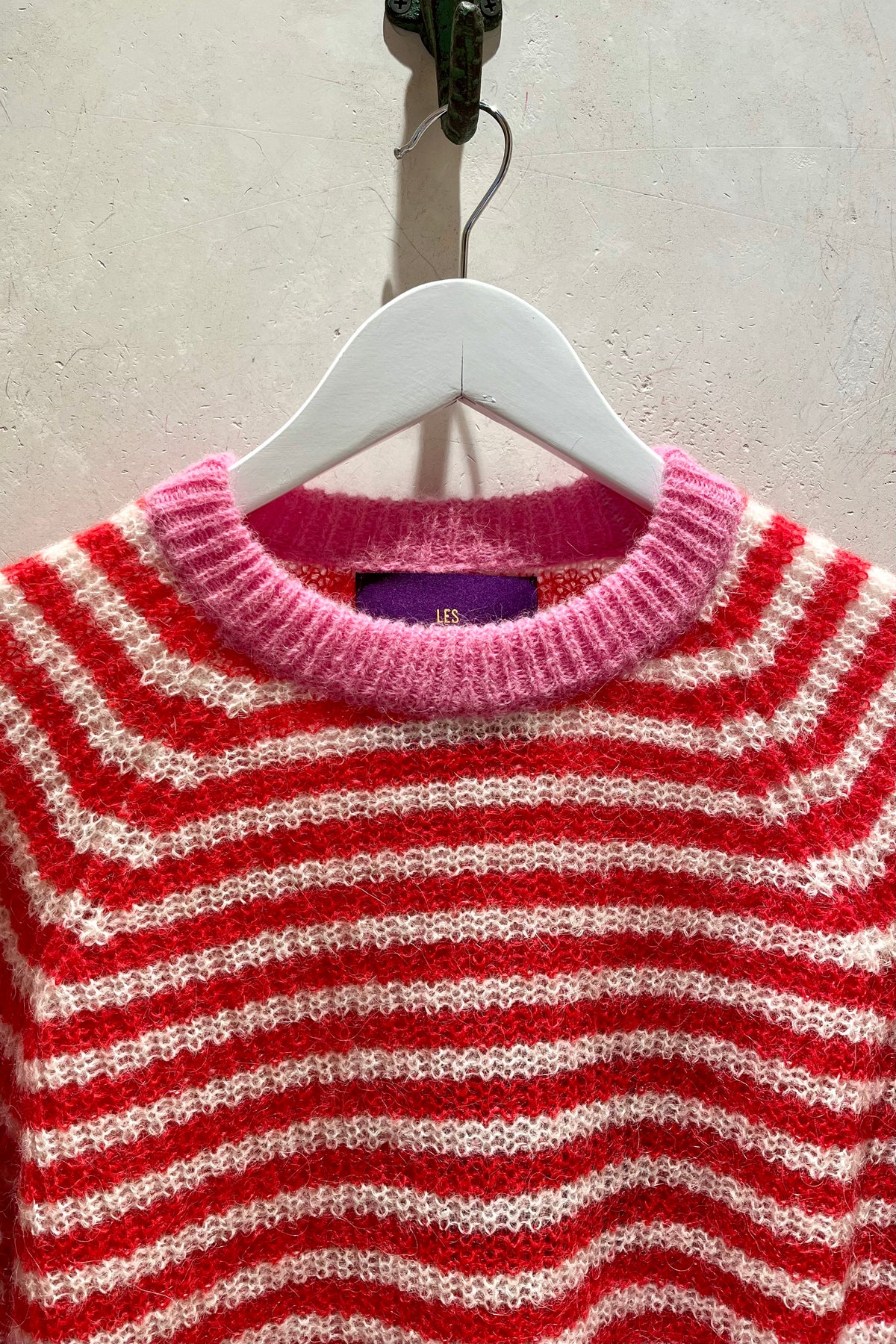 ALPACA PULLOVER "CRISTINA" RED/WHITE/CANDY PINK