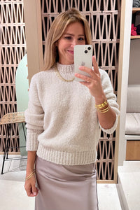 KNIT PULLOVER “COZY” CHALK